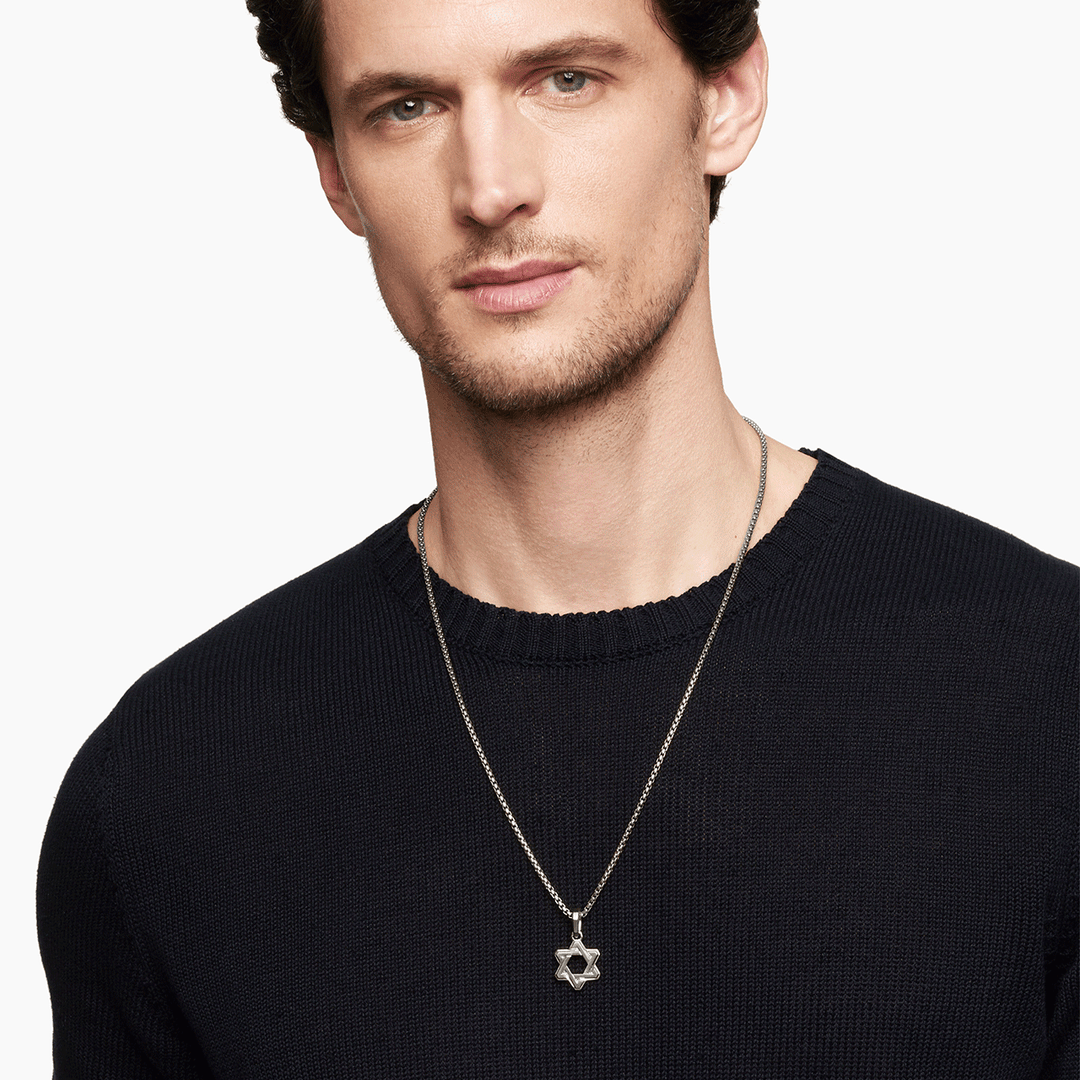 David Yurman Deco Star of David Pendant Sterling Silver, 19.5mm