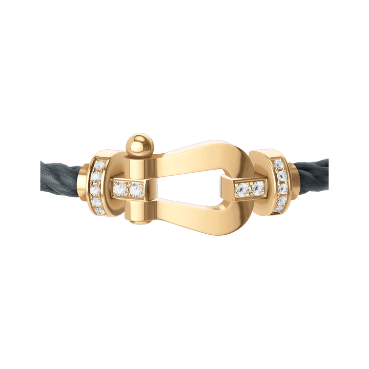 FRED Force 10 Storm Grey Cord with 18k Yellow LG Half Diamond Buckle, Exclusively at Hamilton Jewelers