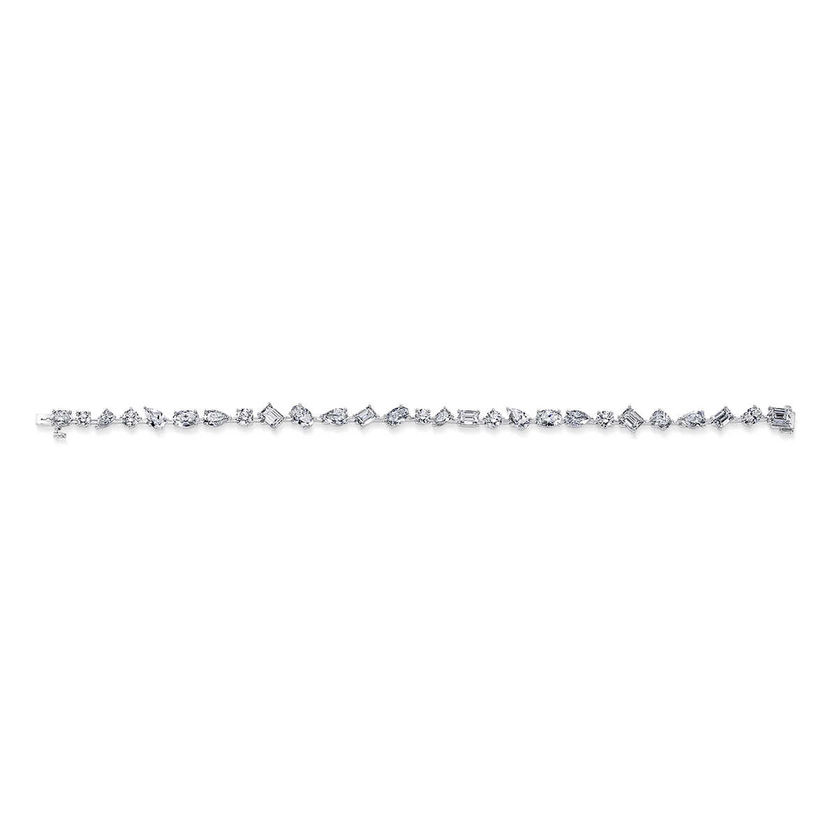 Platinum and 8.63 Total Weight Mix Shape Diamond Bracelet