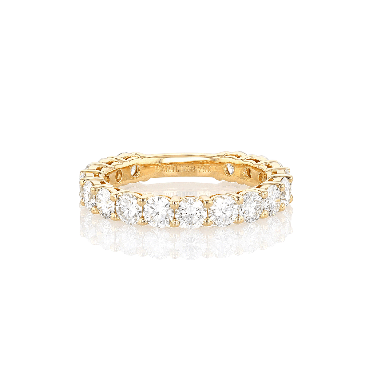 Hamilton Collection 18k Yellow Gold and 2.04 Total Weight Diamond 3/4 Way Band