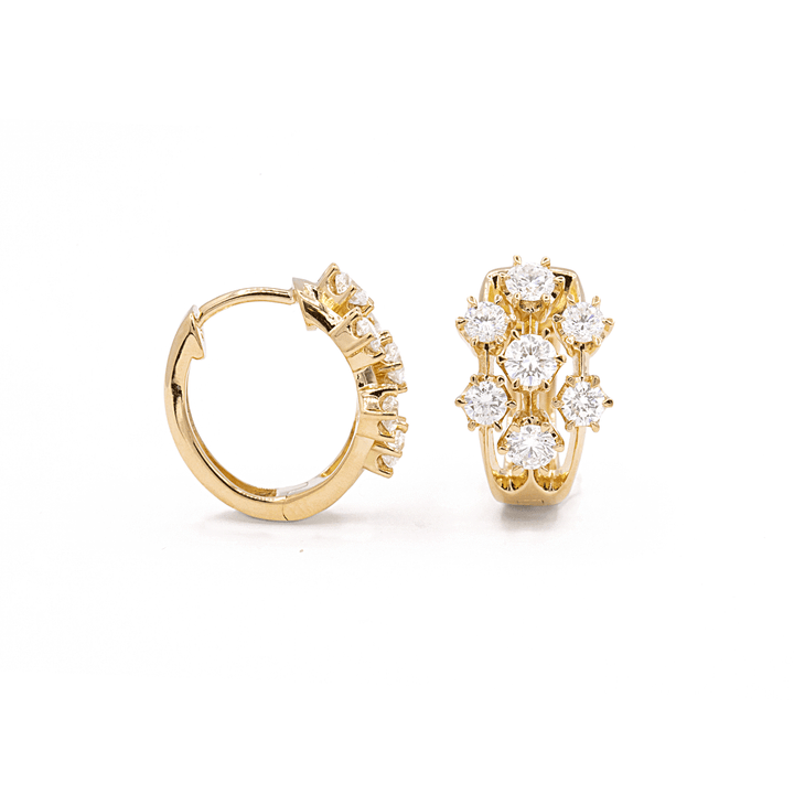 Joyful 18k Yellow Gold .98 Total Weight Diamond Earrings