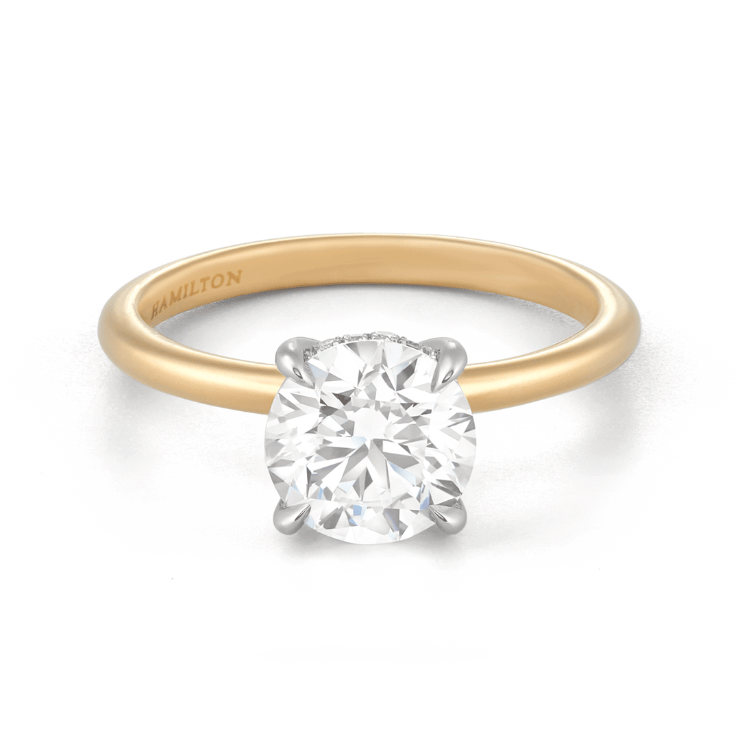 Hamilton Silhouette Collection 18k Yellow Gold and 2.26 Total Weight Diamond Engagement Ring