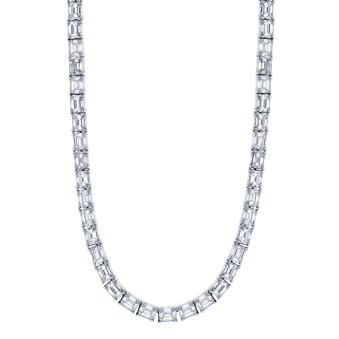 Hamilton Private Reserve Collection Platinum and Emerald Cut Diamond Necklace