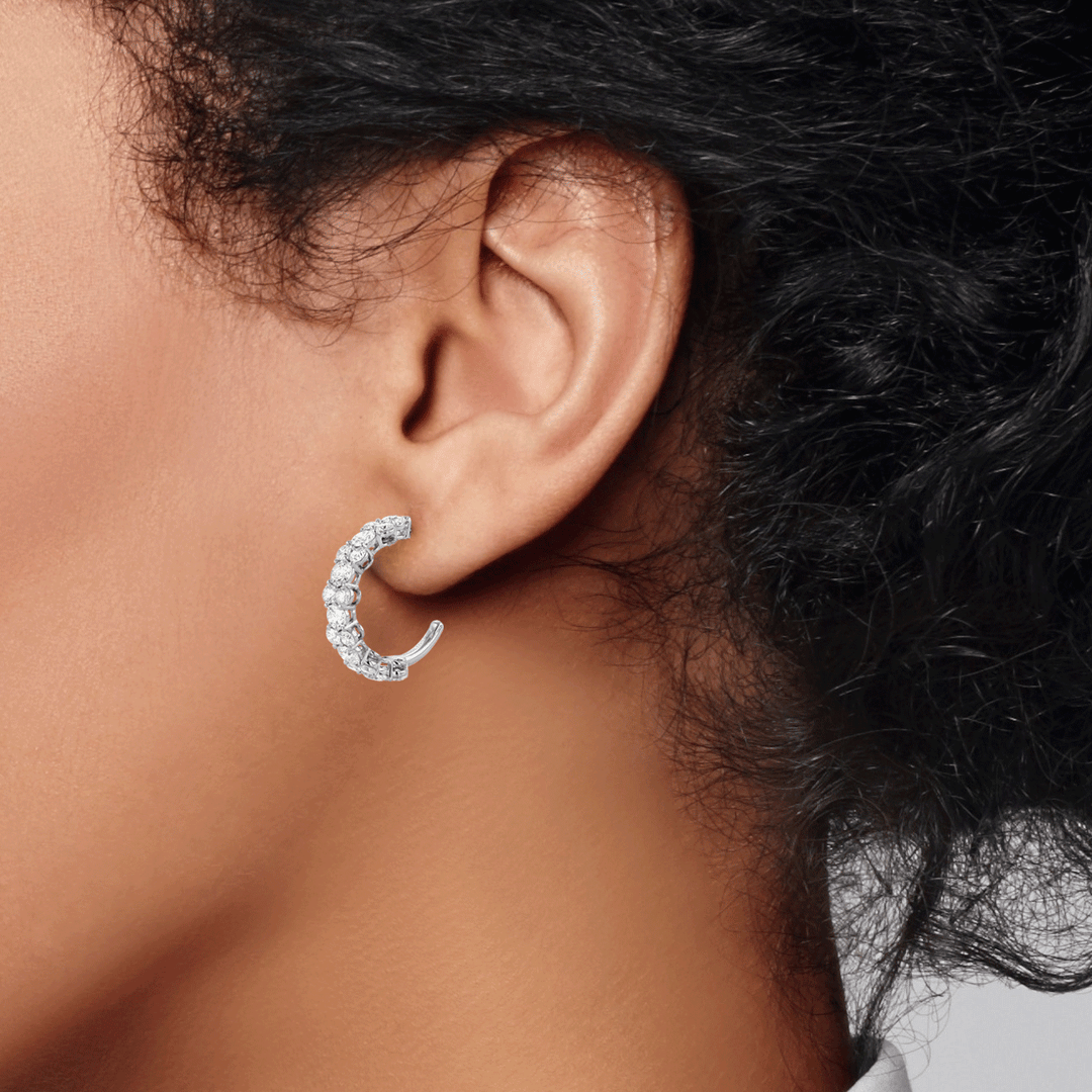 Radiance 18k Gold and 5.30 Total Weight Diamond Hoops