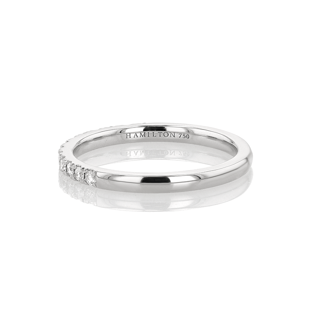 Hamilton Lisette Collection 18k White Gold and 0.25 Total Weight Diamond Half Way Band