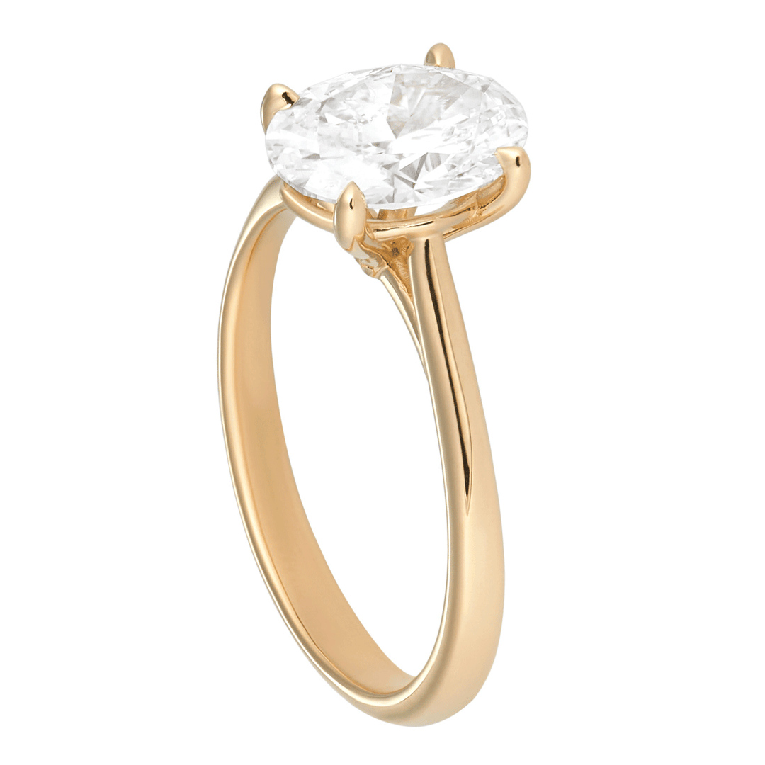 18k Yellow Gold Classic Solitaire Engagement Mounting Ring