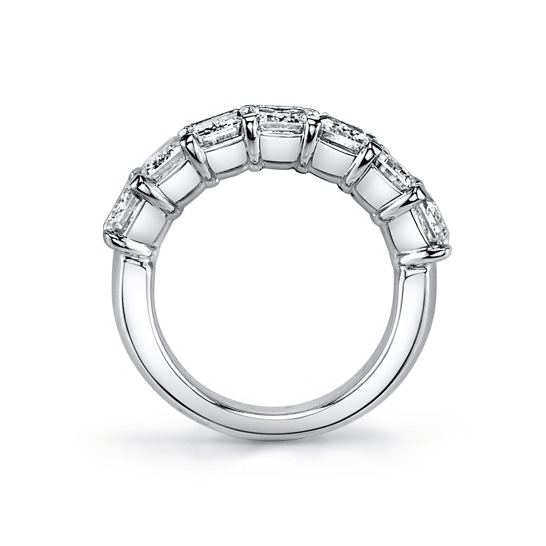 Platinum and Emerald Cut Diamond 2.32 Total Weight Diamond Band