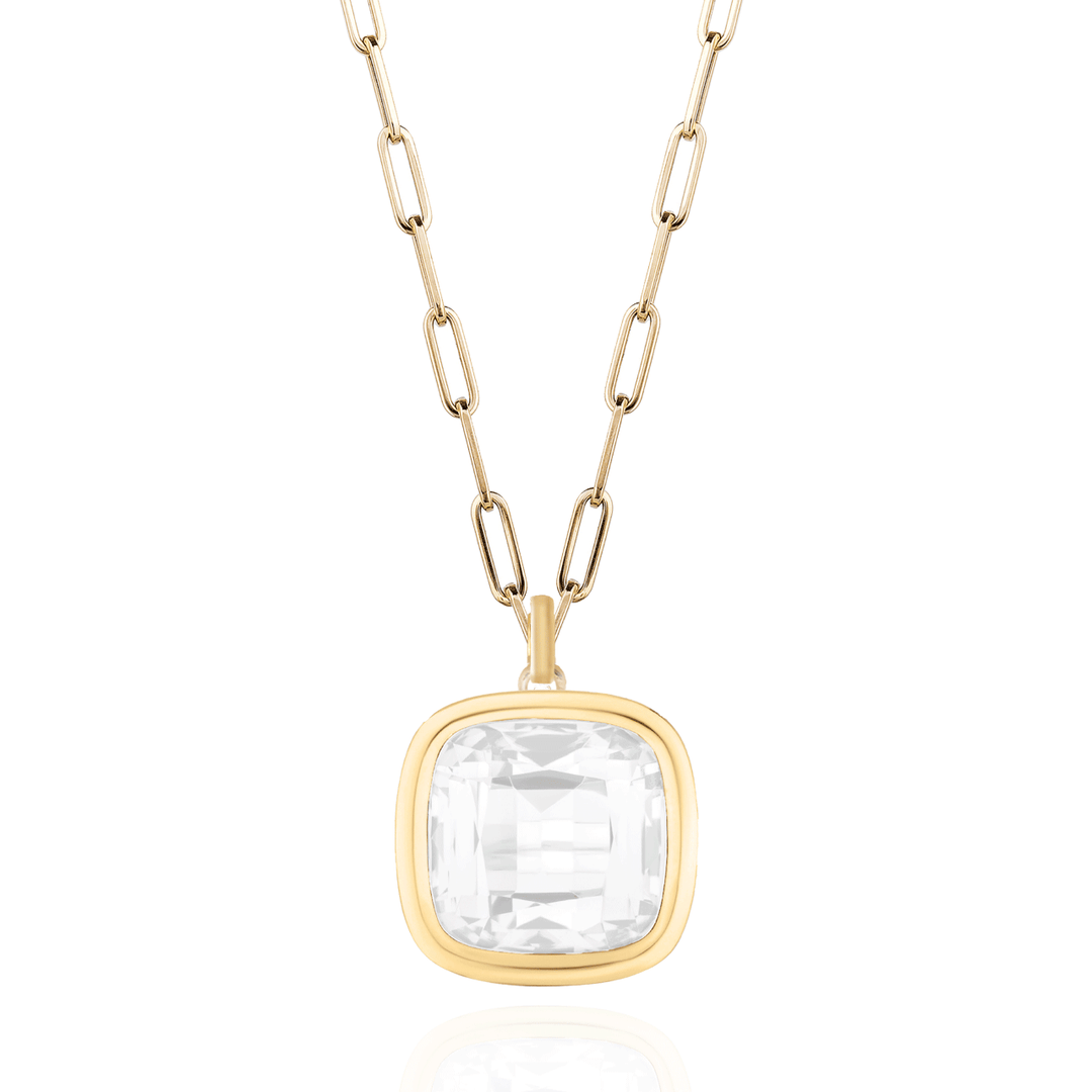 Goshwara Manhattan 18k Yellow Gold and Rock Crystal Pendant