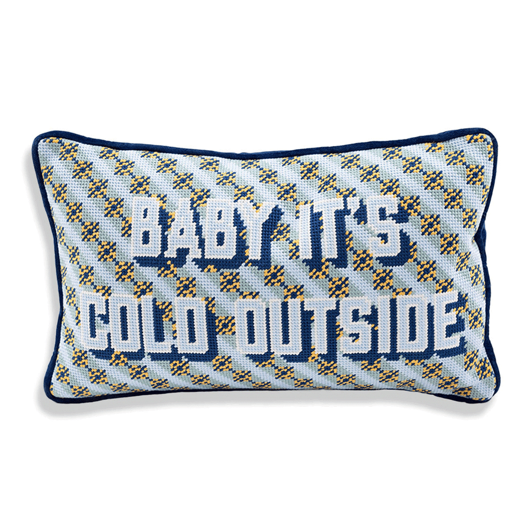Baby Its Cold Outside Needlepoint Pillow