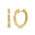 14k Yellow Gold and 0.09 Total Weight Diamond Huggies