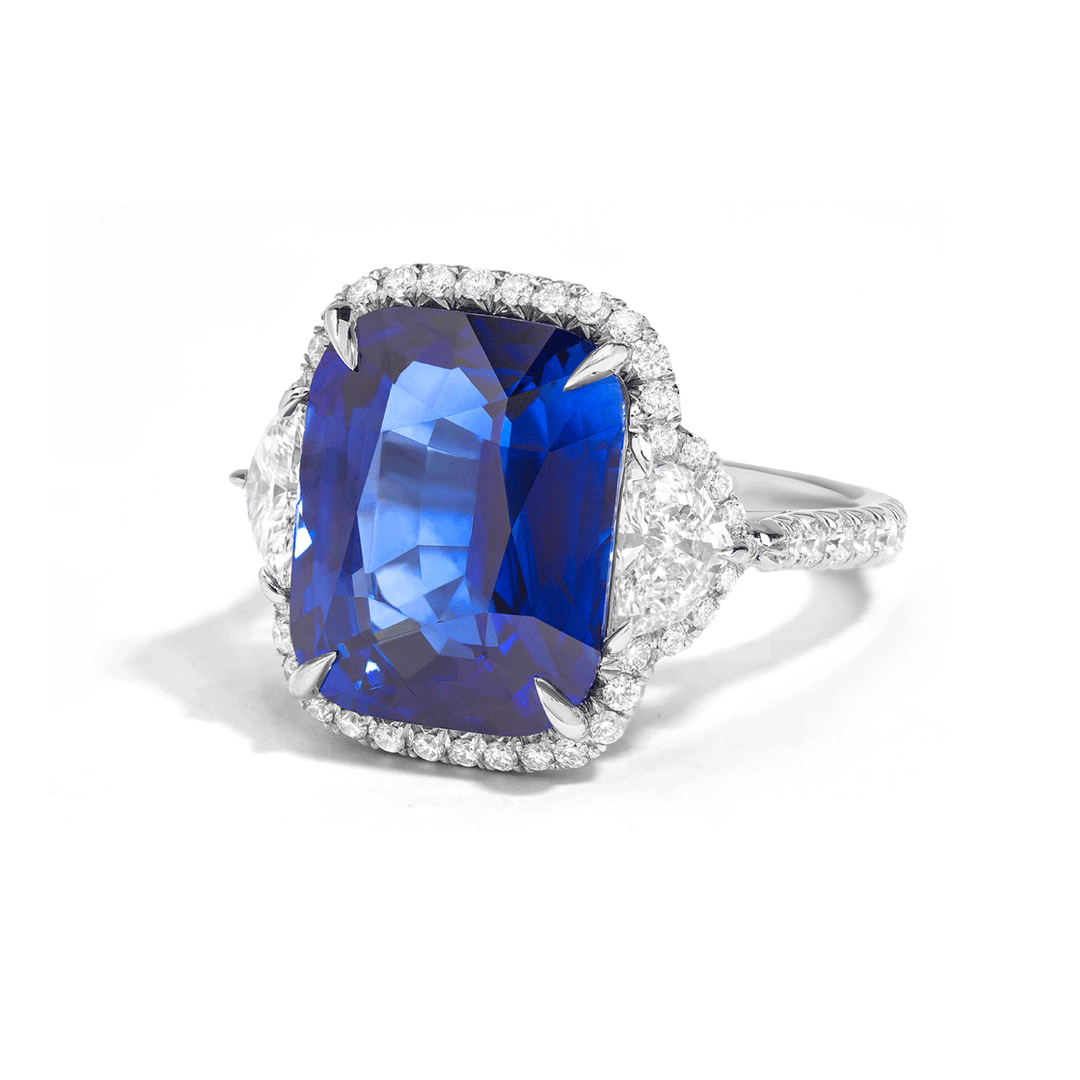 Private Reserve 11.93 Total Weight Blue Sapphire Ring