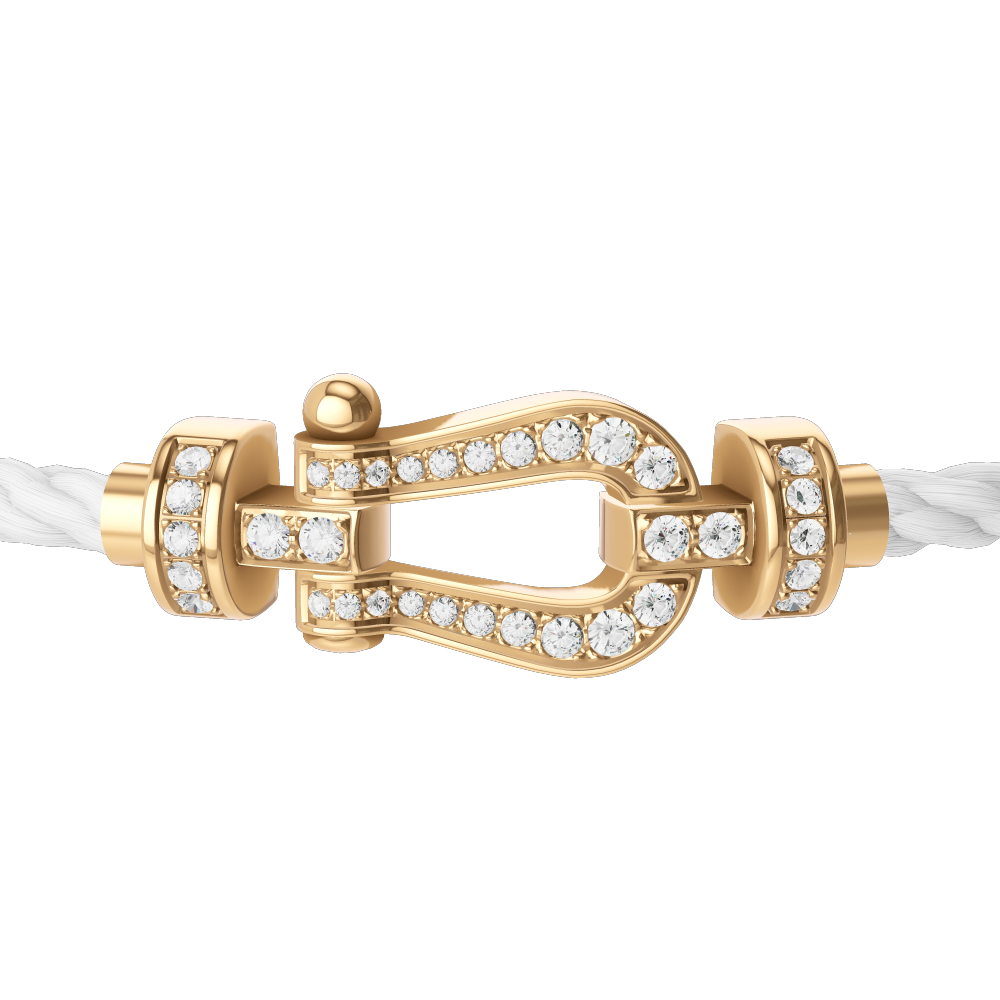 FRED White Cable Bracelet with 18k Diamond Buckle , Exclusively at Hamilton Jewelers