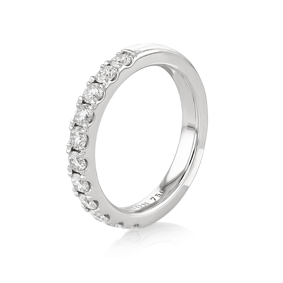 Hamilton Lisette Collection 18k White Gold and 0.75 Total Weight Diamond Half Way Band