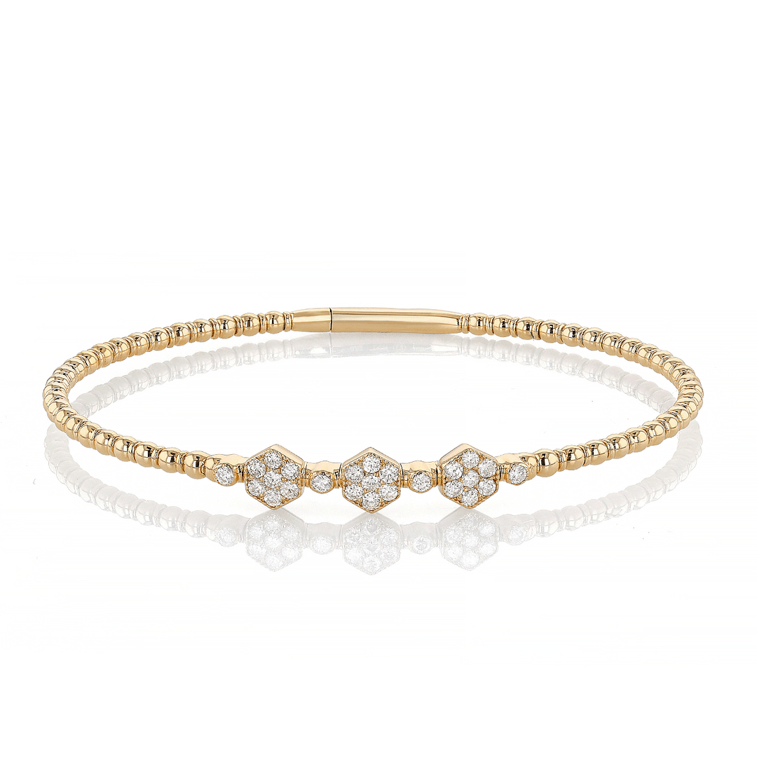 14k Yellow Gold and 0.62 Total Weight Diamond Flex Bracelet