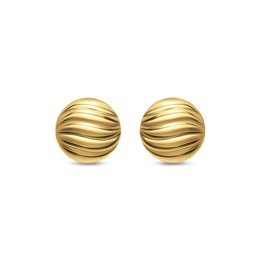 David Yurman Sculpted Cable Stud Earrings 18K Yellow Gold, 9mm