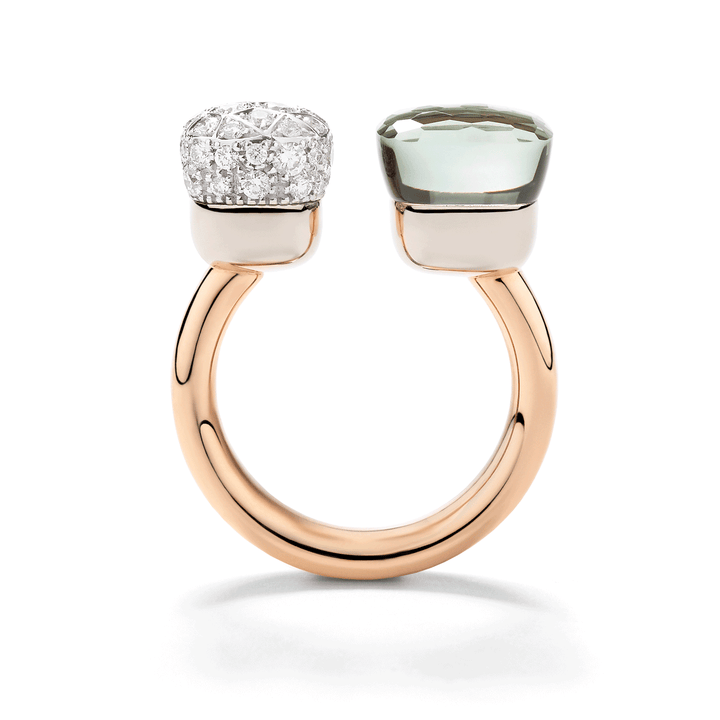 Pomellato Nudo 18k Rose Gold Prasiolite Diamond Ring