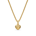 David Yurman Petite Puffy Cable Heart Amulet 18k Yellow Gold, 7.4mm