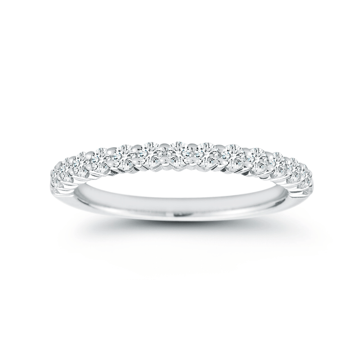 18k White Gold and .55 Total Weight Diamond Band