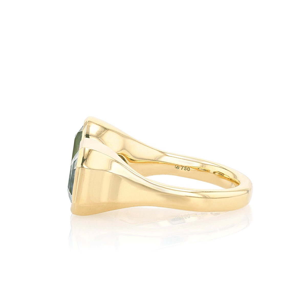 Hamilton Facet Collection 18k Yellow Gold and 3.77 Total Weight Green Tourmaline Aquamarine Toi et Moi Ring