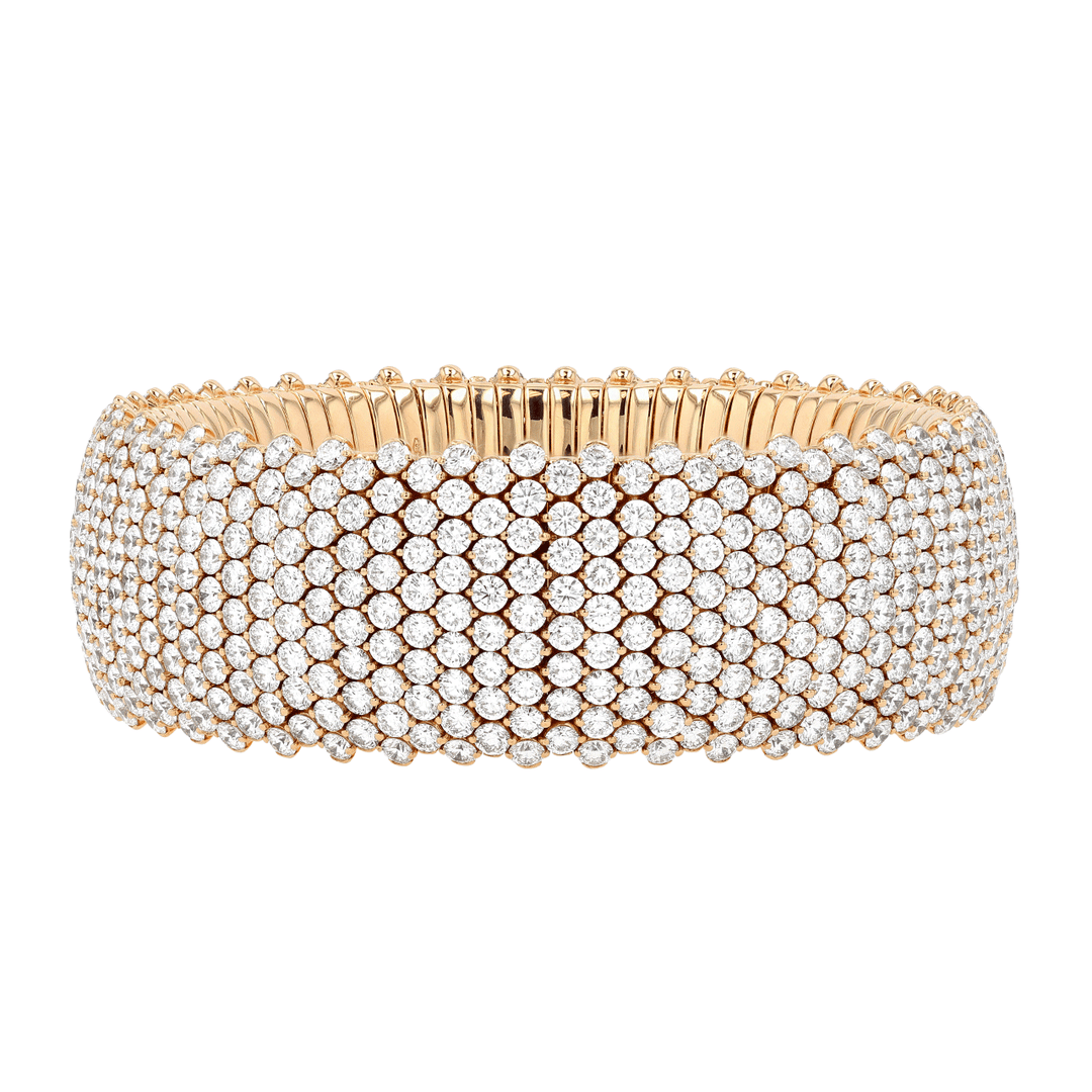 18k Gold and Diamond 36.86 Total Weight Flex Bracelet