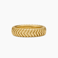 David Yurman Chevron Band Ring 18K Yellow Gold, 6mm