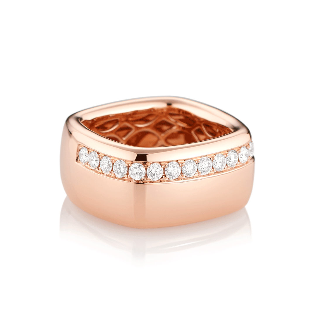 Mercer 18k Rose Gold and Diamond .68 Total Weight Ring