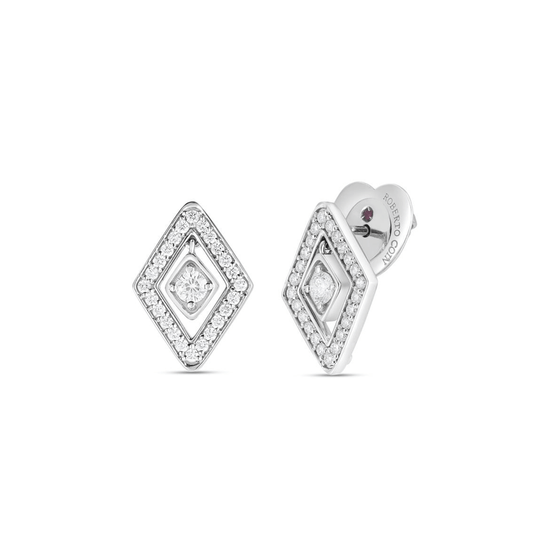 Roberto Coin Diamante 18k White Gold Diamond Stud Earrings