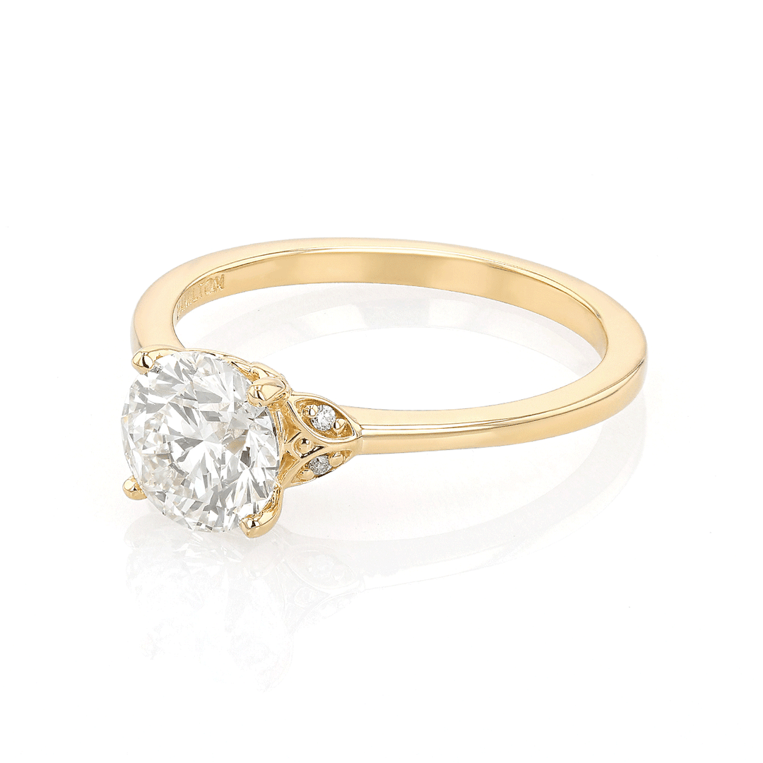 14k Yellow Gold and 1.50 Total Weight Diamond Engagement Ring