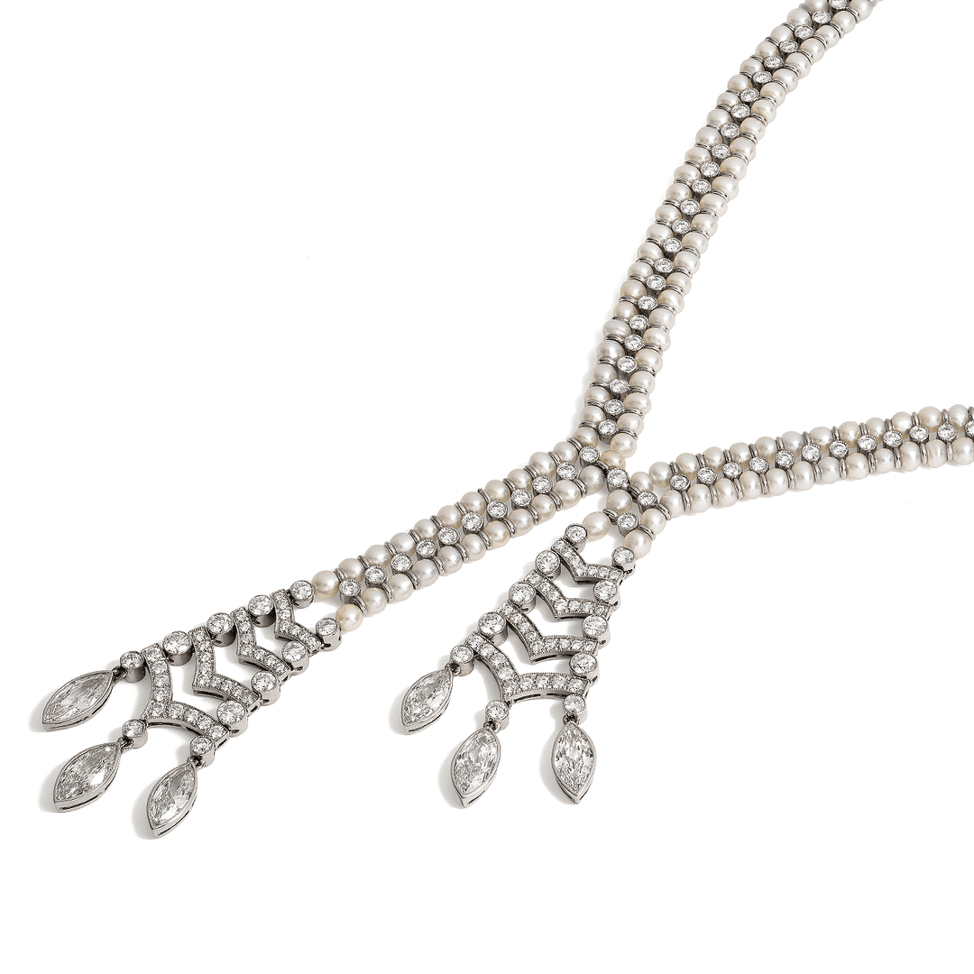 Hamilton Private Reserve Collection Keshi Pearl and Diamond 9.39 Total Weight Necklace