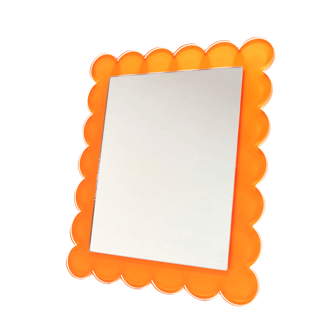 Orange Scallop Mirror