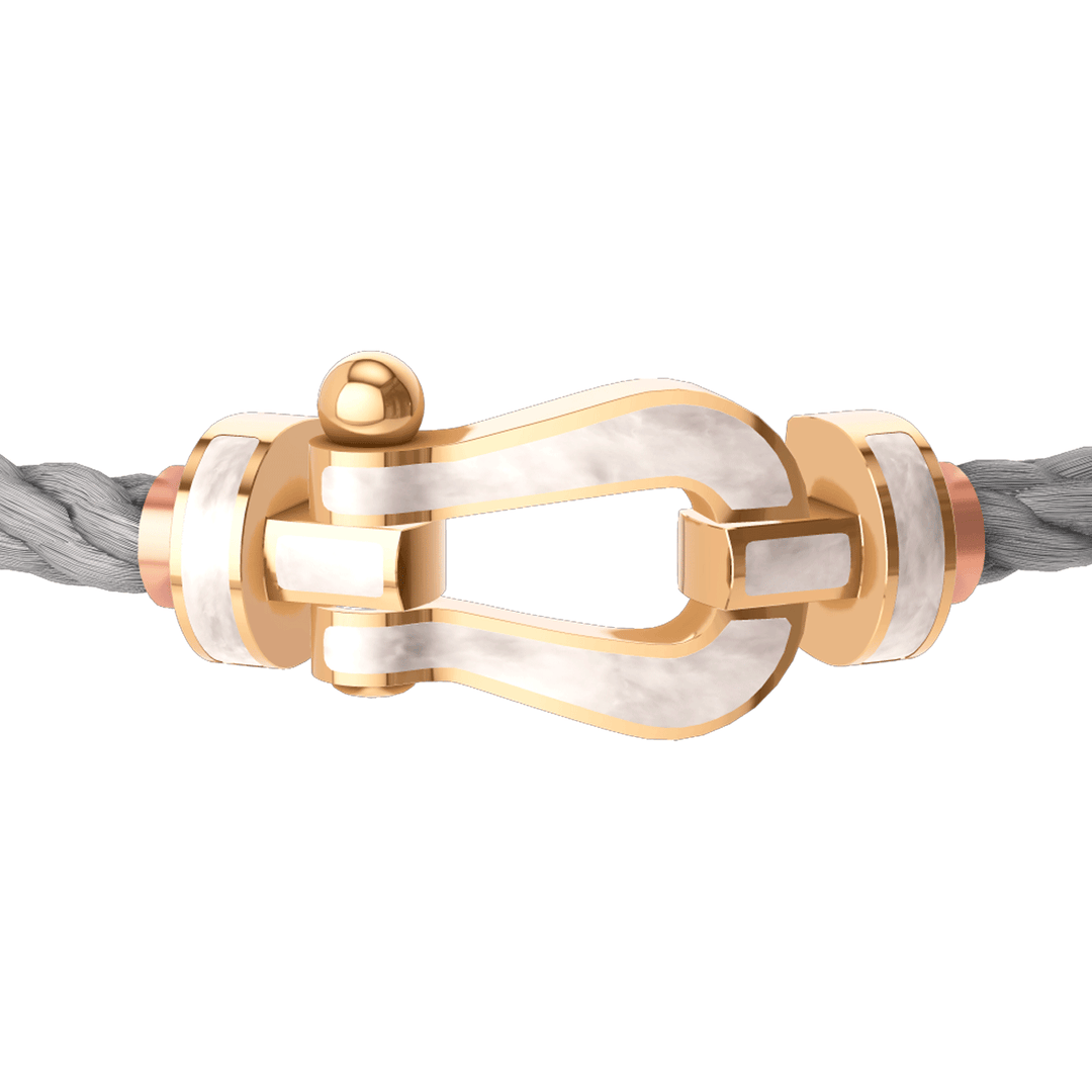 FRED Steel Cord Bracelet with 18k Pearl LG Buckle, Exclusively ay Hamilton Jewelers