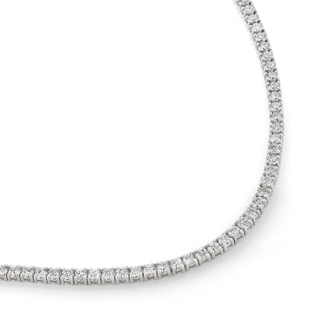 Hamilton Line Collection 14k White Gold and 8.64 Total Weight Diamond Necklace