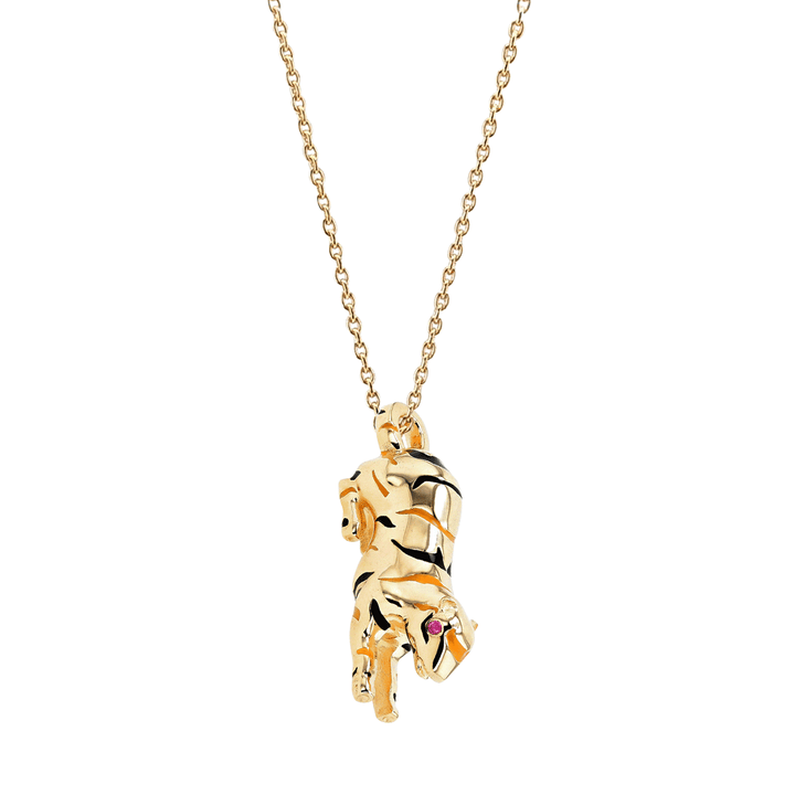 Hamilton Collection Palmer Square Enamel Tiger 14k Gold Charm