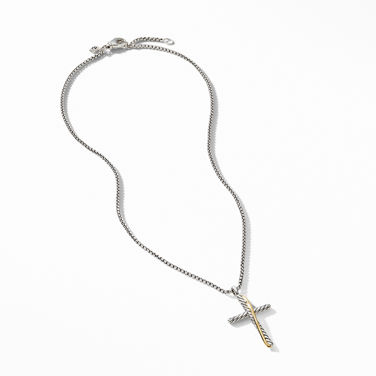 David Yurman The Crossover Collection Cross Necklace with 18k Yellow Gold