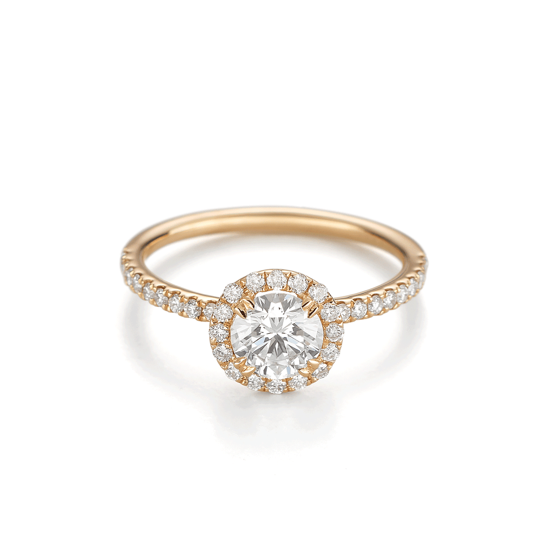 Lisette 18k Gold and .30 Total Weight Diamond Halo Engagement Ring Mounting