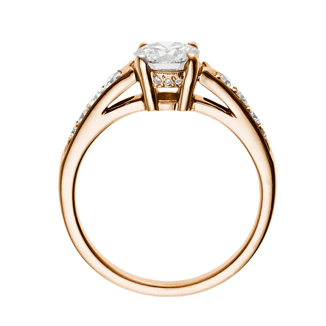 Hamilton 1912 Collection 18k Rose Gold and 0.25 Total Weight  Diamond Engagement Mounting Ring