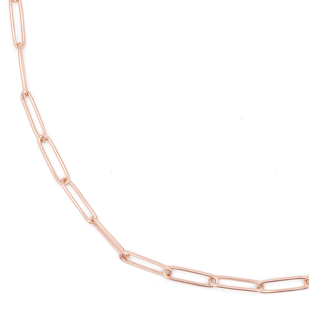 14k Rose Recycled Gold Medium 3.8mm Long Link Chain 18 Inch Necklace