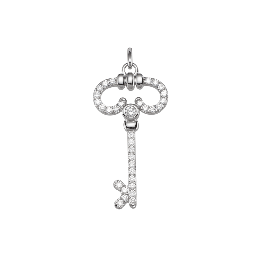 Hamilton 18k White Gold and Diamond 1912 Key Charm