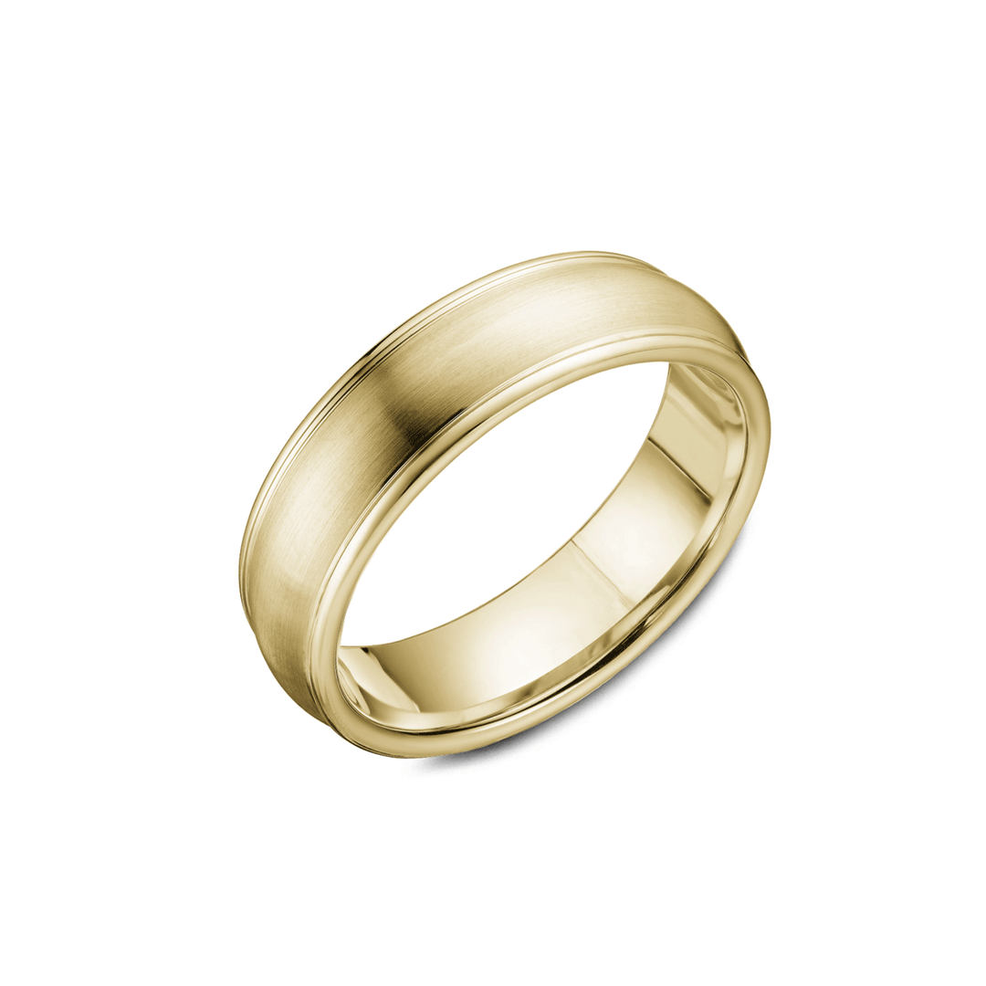 Hamilton Collection 14k Yellow Gold 6.5mm Satin and Polished Wedding Band