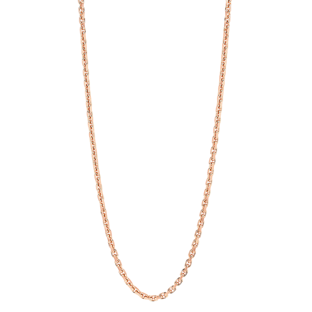 Hamilton Men's Collection 18k Rose Gold 3.9mm Flat Edge Solid Link Necklace 20 Inch