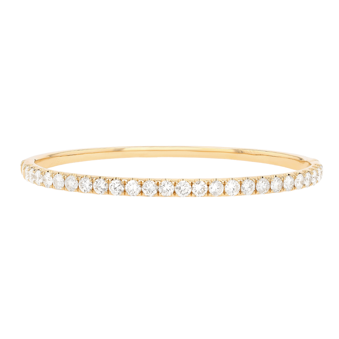 18k Yellow Gold and 3.00 Total Weight Diamond Bangle