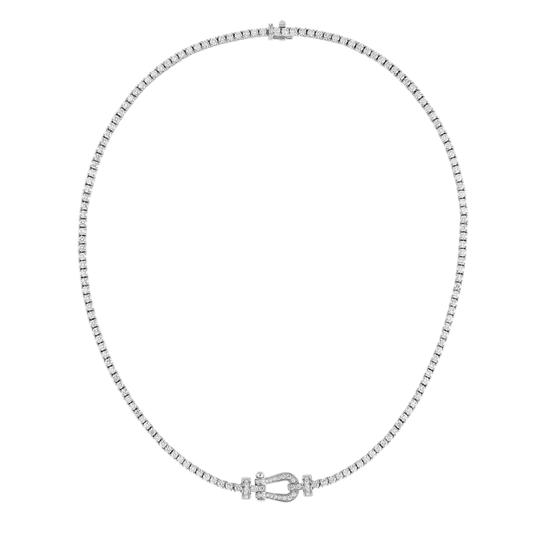 FRED 18k White Gold and Diamonds Medium Model Necklace