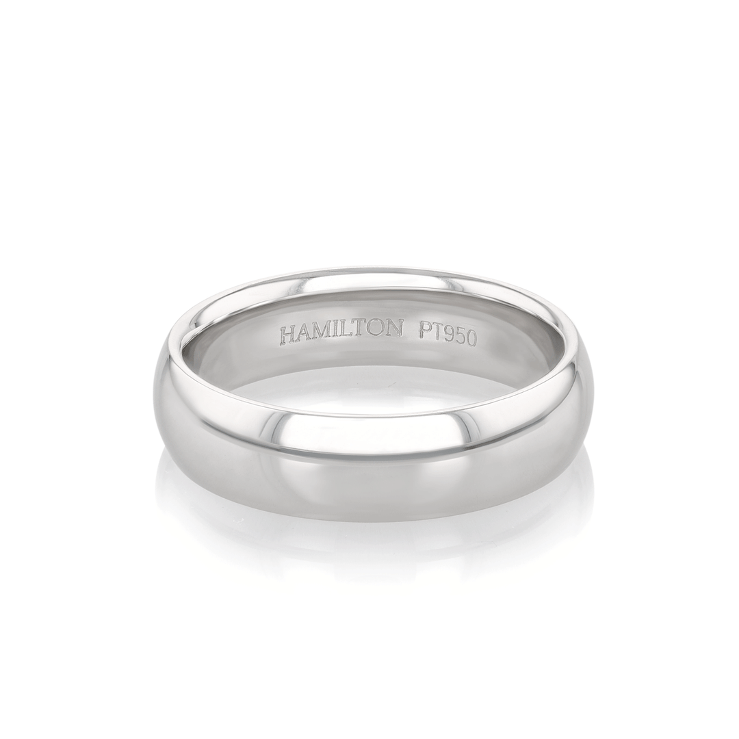 Hamilton Collection Platinum 6mm Comfort Fit Wedding Band