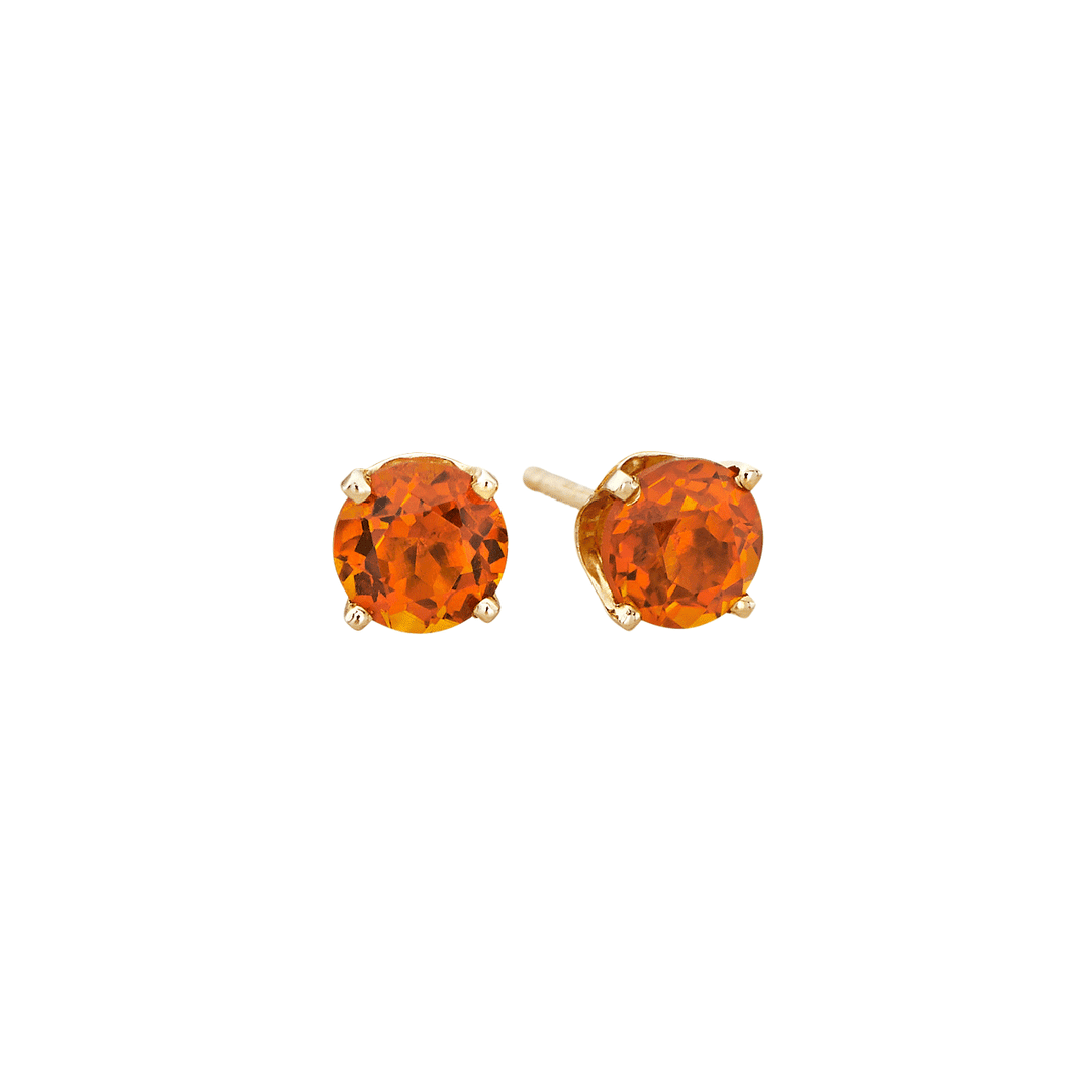 14k Yellow Gold and .50 Total Weight Citrine Stud Earrings