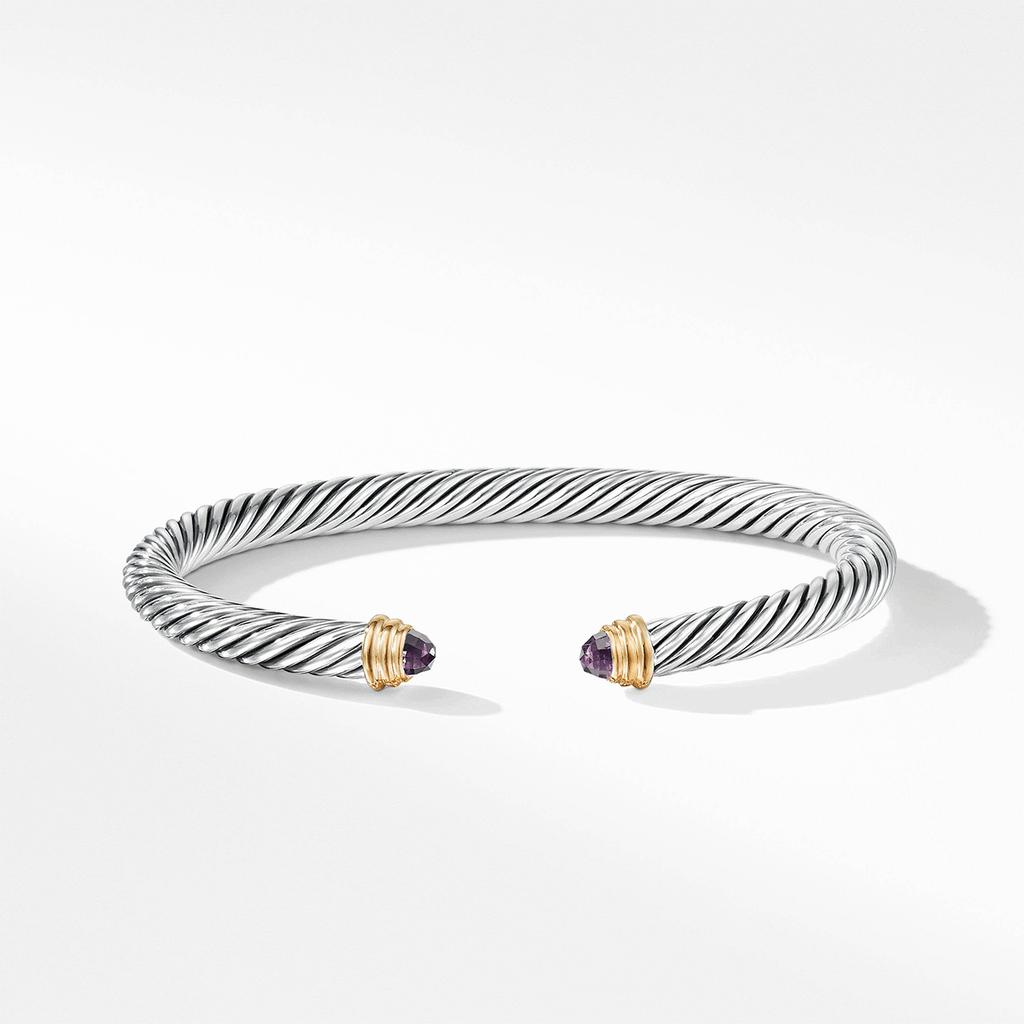 David Yurman Cable Classic Collection Bracelet with Black Onyx and 14k Yellow Gold,5mm