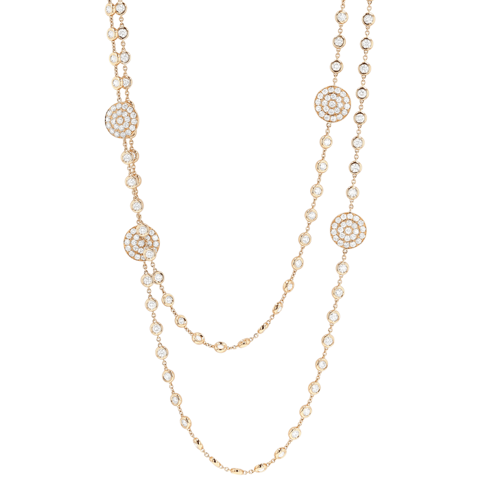 18k Rose Gold Diamonds By The Yard 19.82 Total Weight Necklace