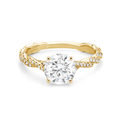 18k Yellow Gold and .23 Total Weight Full Twist Mounting Ring