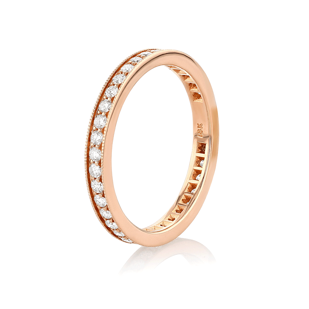 18k Rose Gold and Diamond .56 Total Weight Eternity Band