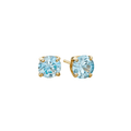 14k Yellow Gold and .50 Total Weight Aquamarine Stud Earrings