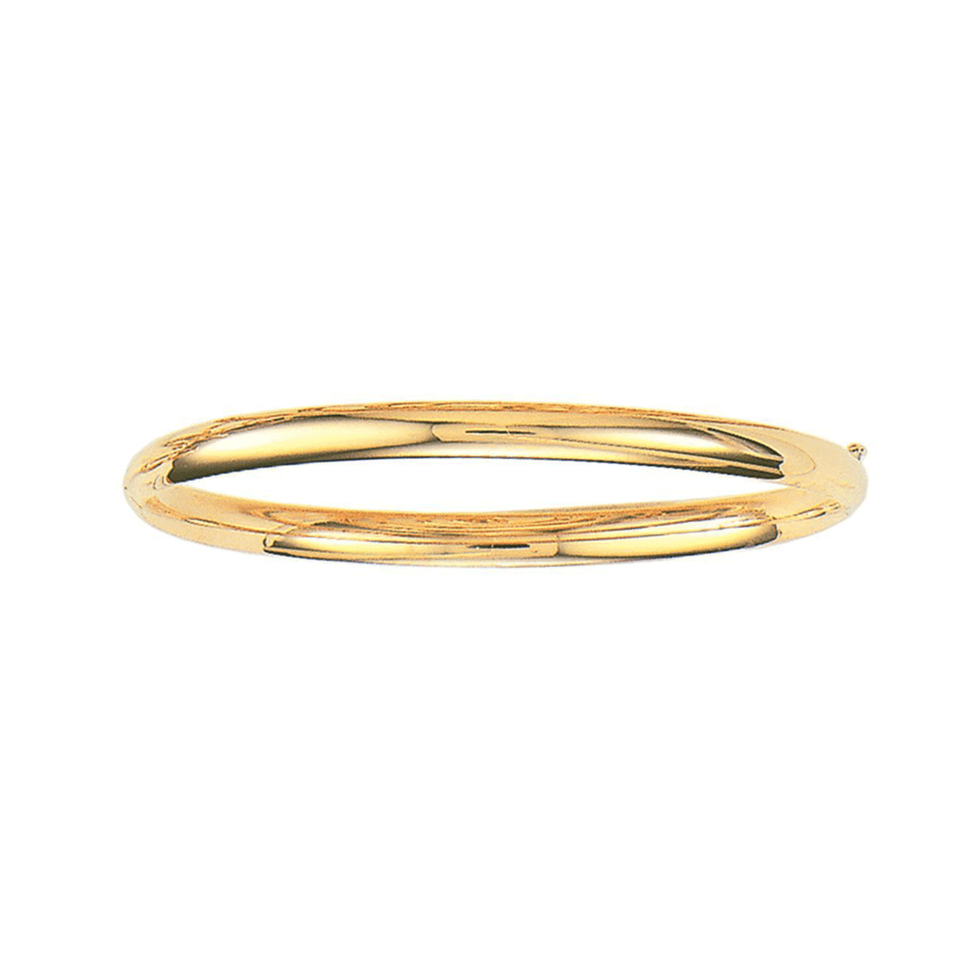 Classic 14k Yellow Gold 5mm Bangle Bracelet